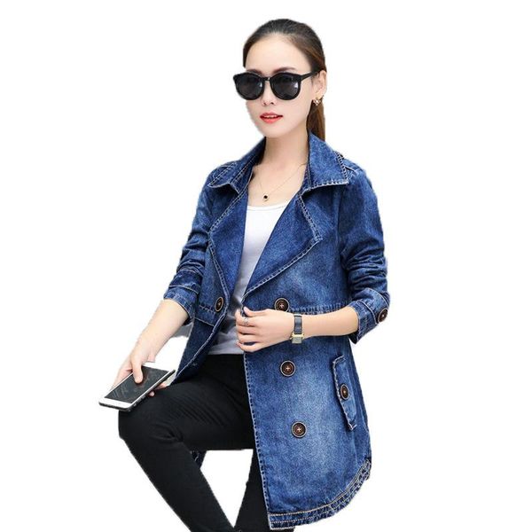 2020 spring and autumn cowboy trench coat women's mid-length korean-style slim fit slimming double breasted cowboy jacket, Tan;black
2020 spring and autumn cowboy trench coat women's mid-length korean-style slim fit slimming double breasted cowboy jacket, Tan;black