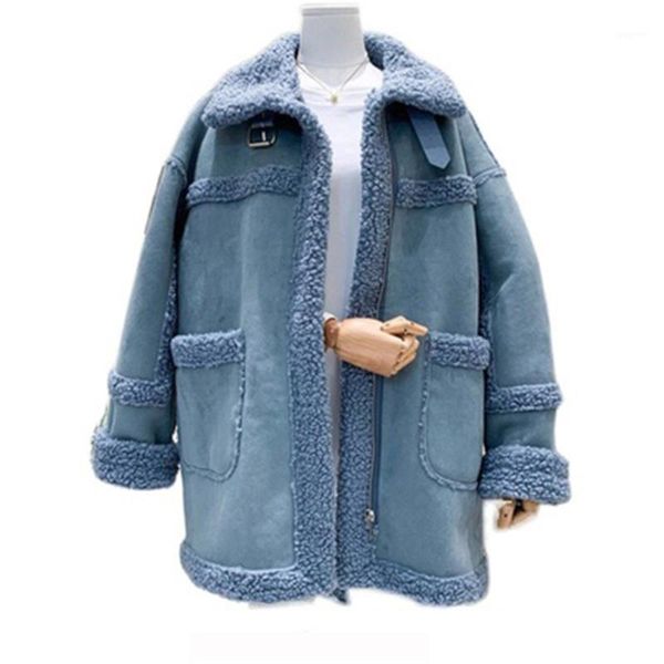 deerskin stitching lambswool coats 2020 new winter women's outerwear plus size female overcoats turn down collar lady jackets1, Black
deerskin stitching lambswool coats 2020 new winter women's outerwear plus size female overcoats turn down collar lady jackets1, Black