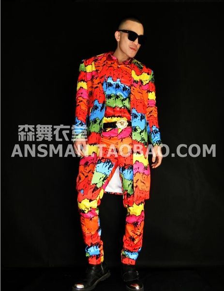 new fashion men's boutique color long suit jacket wedding dress suit formal business men casual men's dj singer ds costume, White;black
new fashion men's boutique color long suit jacket wedding dress suit formal business men casual men's dj singer ds costume, White;black