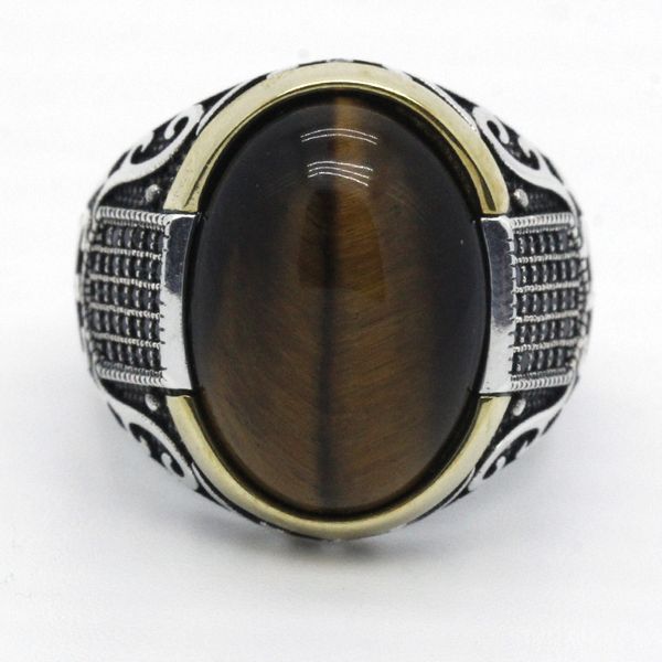 genuine sterling silver antique turkish ring with stone tiger eye men's colorful punk rock jewelry q1218, Golden;silver
genuine sterling silver antique turkish ring with stone tiger eye men's colorful punk rock jewelry q1218, Golden;silver