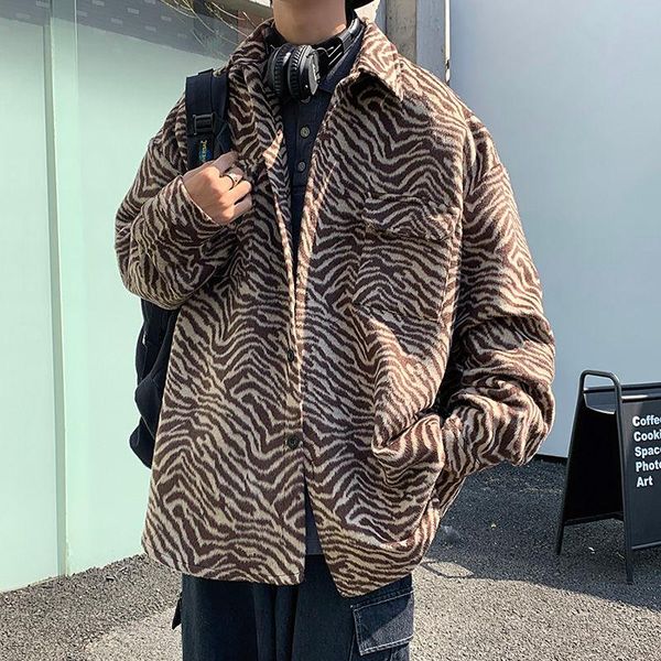 men's wool & blends zebra pattern woolen coat fashion retro casual short men loose korean style oversize jacket mens m-2xl, Black
men's wool & blends zebra pattern woolen coat fashion retro casual short men loose korean style oversize jacket mens m-2xl, Black