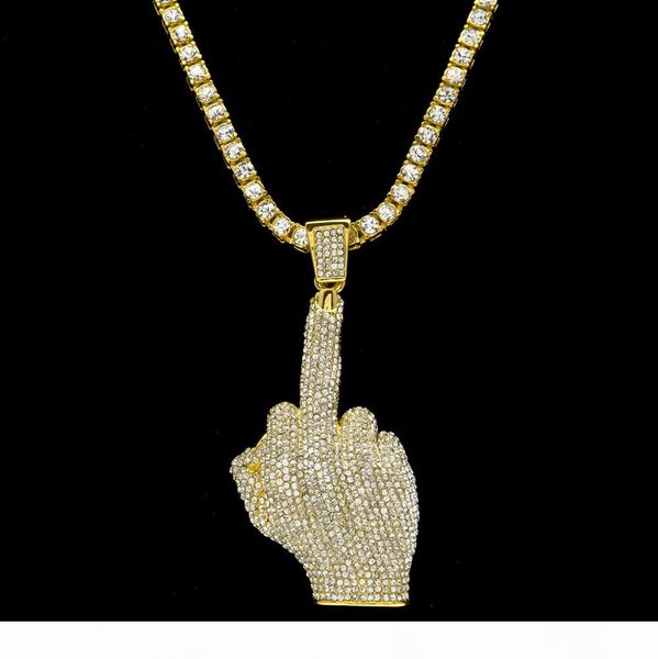 luxury full iced out rhinestones middle finger hand pendant with 1 row tennis chain and 6mm rope necklace men, Silver
luxury full iced out rhinestones middle finger hand pendant with 1 row tennis chain and 6mm rope necklace men, Silver