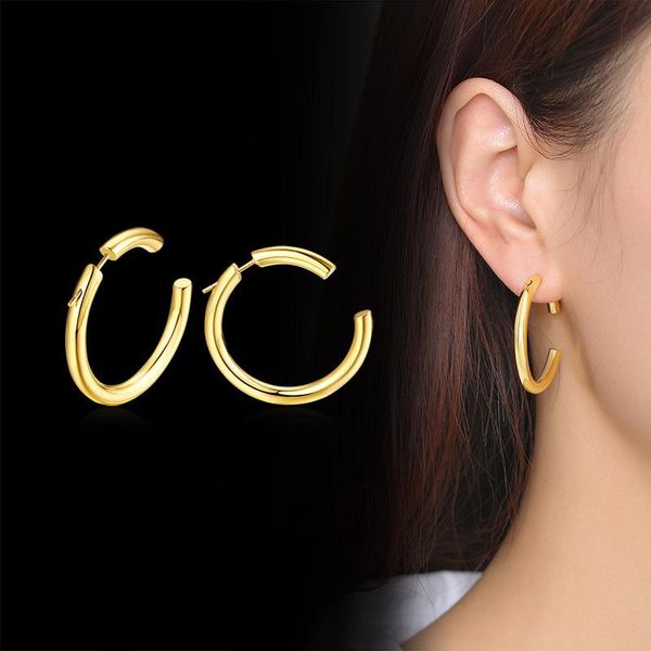 hoop & huggie gold earrings open women delicate gerometric in stainless steel, Golden;silver
hoop & huggie gold earrings open women delicate gerometric in stainless steel, Golden;silver