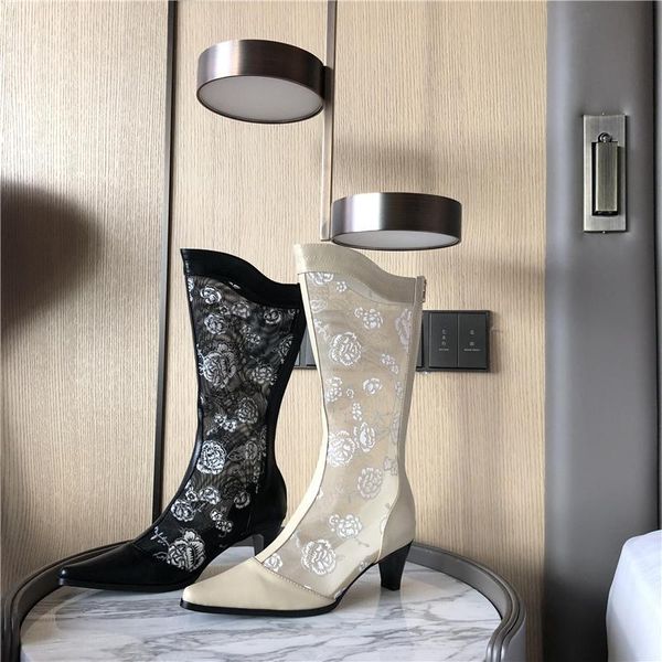 ins luxury women 2020 designer beige embroid high heels long boots lace air mesh flower knee heels boots party shoes botas mujer, Black
ins luxury women 2020 designer beige embroid high heels long boots lace air mesh flower knee heels boots party shoes botas mujer, Black