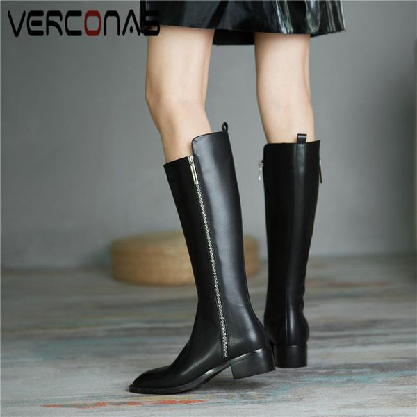 boots verconas 2021 women knee-high genuine leather shoes woman autumn winter fashion concise zipper thick heels long, Black
boots verconas 2021 women knee-high genuine leather shoes woman autumn winter fashion concise zipper thick heels long, Black