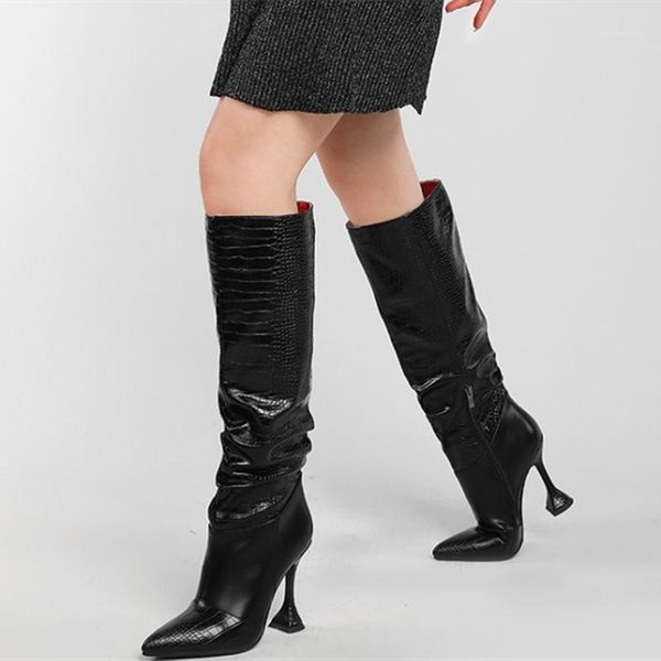 winter fashion pleated high kitten heel women knee high boots wholesale boots for lady crocodile print zip fashion shoes1, Black
winter fashion pleated high kitten heel women knee high boots wholesale boots for lady crocodile print zip fashion shoes1, Black