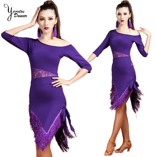 latin dance costume tassel dress black pink half sleeve ballroom dance black dress female irregular hem mini latin, Black;red
latin dance costume tassel dress black pink half sleeve ballroom dance black dress female irregular hem mini latin, Black;red
