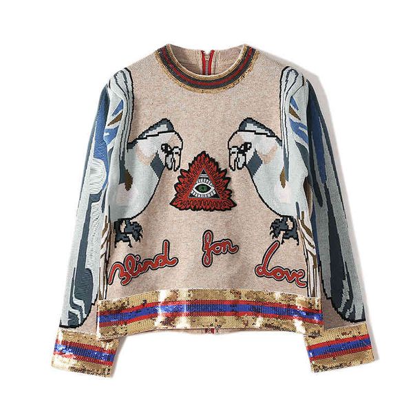 women's knits & tees 710 brand same style regular crew neck long sleeve kint sweater sequins qian slix, White
women's knits & tees 710 brand same style regular crew neck long sleeve kint sweater sequins qian slix, White