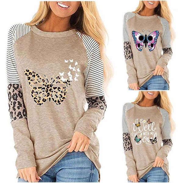 autumn women pullover fashion style butterfly printing striped leopard sleeves color matching long-sleeved pullover1, White;black
autumn women pullover fashion style butterfly printing striped leopard sleeves color matching long-sleeved pullover1, White;black