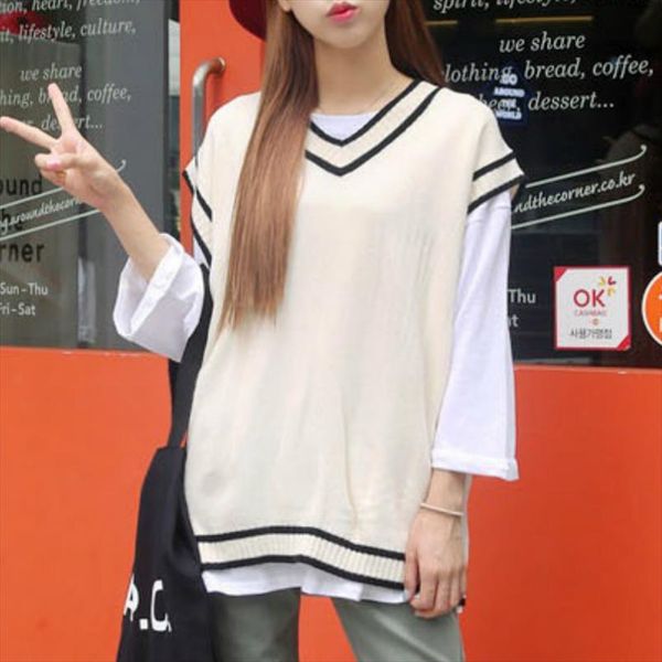 vest women striped v neck daily knitted stylish students korean style sleeveless outwear female coats all match leisure ulzzang, Black;white
vest women striped v neck daily knitted stylish students korean style sleeveless outwear female coats all match leisure ulzzang, Black;white