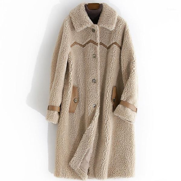 women's fur & faux long real coat female vintage sheep shearing jacket women clothes 2021 korean elegant 100% wool coats hiver 334931, Black
women's fur & faux long real coat female vintage sheep shearing jacket women clothes 2021 korean elegant 100% wool coats hiver 334931, Black