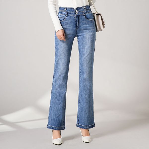 large size women's high waist micro-flared jeans female spring 2020 new flared pants slimming was thin, Blue
large size women's high waist micro-flared jeans female spring 2020 new flared pants slimming was thin, Blue