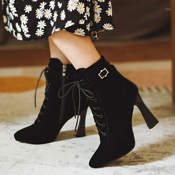 boots fashion ankle for women shoes suede leather black 2021 short lace up ladies1
boots fashion ankle for women shoes suede leather black 2021 short lace up ladies1
