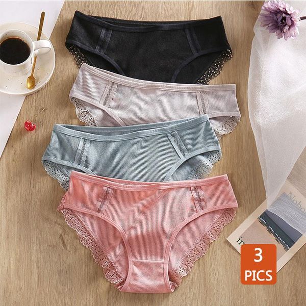 new lace panties women's cotton 3pcs soft underwear -xl seamless breathable lingerie fashion female lady underwear 20201, Black;pink
new lace panties women's cotton 3pcs soft underwear -xl seamless breathable lingerie fashion female lady underwear 20201, Black;pink