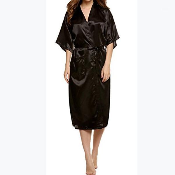 womens silk satin bathrobe bridesmaid nightwear robes long classic solid kimono feminino female peignoir dressing gown tenu1, Black;red
womens silk satin bathrobe bridesmaid nightwear robes long classic solid kimono feminino female peignoir dressing gown tenu1, Black;red