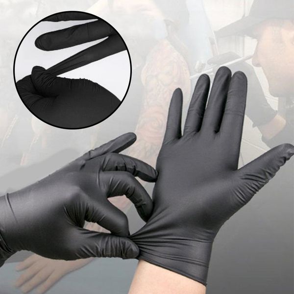 100pcs disposable nitrile gloves anti slip mechanic waterproof latex tattoo, Blue;gray