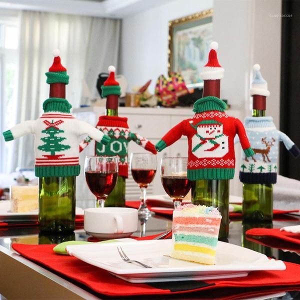 christmas decorations 1 set snowman wine bottle cover santa claus sweater with hats xmas home party ornament1
christmas decorations 1 set snowman wine bottle cover santa claus sweater with hats xmas home party ornament1