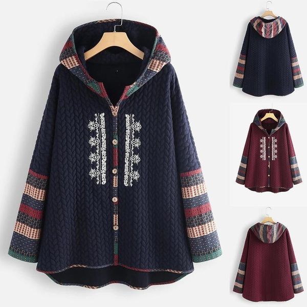 women winter hooded jacket single-breasted ethnic style printed lace long sleeves mid-length jacket female clothes vestidos muje1, Black
women winter hooded jacket single-breasted ethnic style printed lace long sleeves mid-length jacket female clothes vestidos muje1, Black