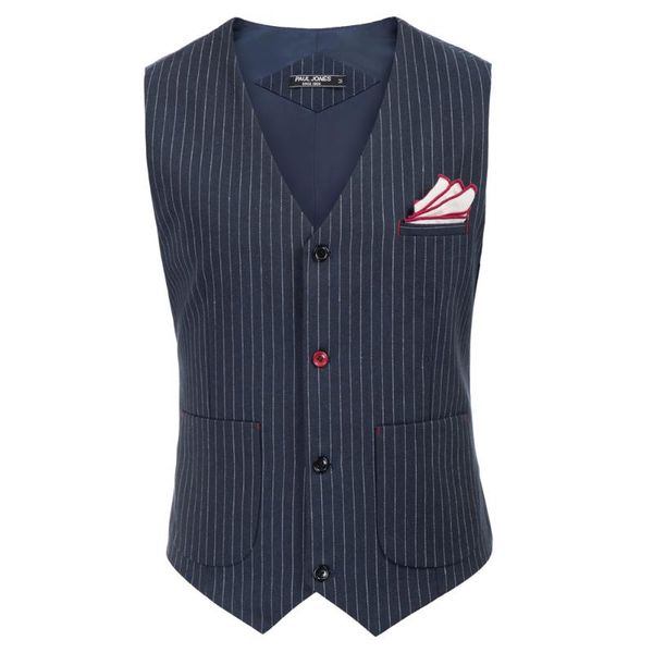 men blazer wedding bridegroom pinstriped v-neck vest coat with pockets single breasted cotton waistcoat formal business top, Black;white
men blazer wedding bridegroom pinstriped v-neck vest coat with pockets single breasted cotton waistcoat formal business top, Black;white