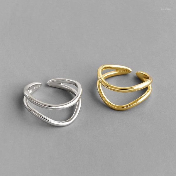 real 925 sterling silver double layer line rings for women bijoux, new cute adjustable ring anel feminino silver jewelry 20201, Golden;silver
real 925 sterling silver double layer line rings for women bijoux, new cute adjustable ring anel feminino silver jewelry 20201, Golden;silver