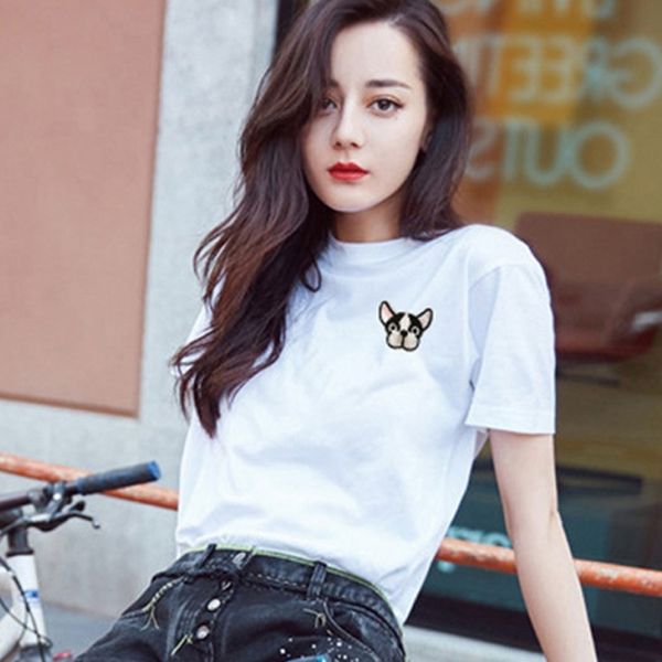 isy6f embroidery t-shirt delireba star same summer new loose embroidery short sleeve t-shirt for women's 95 cotton base is12m, White
isy6f embroidery t-shirt delireba star same summer new loose embroidery short sleeve t-shirt for women's 95 cotton base is12m, White