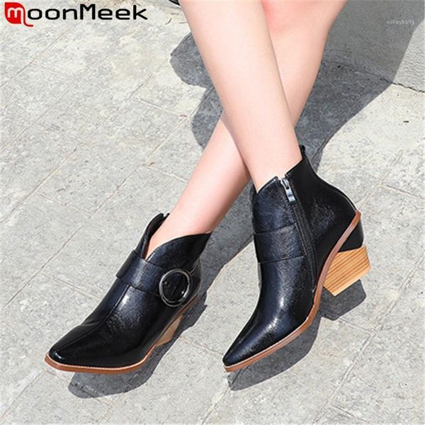 moonmeek 2020 new ankle boots for women pointed toe zip thick high heels shoes classic autumn winter boots big size 34-441, Black
moonmeek 2020 new ankle boots for women pointed toe zip thick high heels shoes classic autumn winter boots big size 34-441, Black