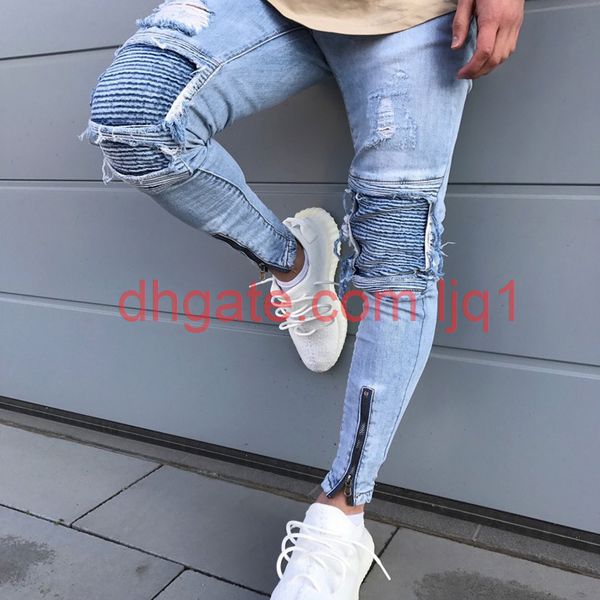new mens hip hop ripped jeans 2020 destroyed hole skinny biker jeans zipper decorative light blue denim pants
new mens hip hop ripped jeans 2020 destroyed hole skinny biker jeans zipper decorative light blue denim pants