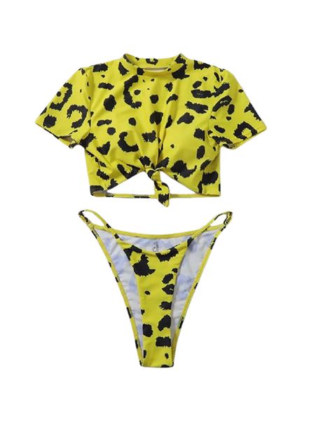 womens leopard swimwear two pieces split half sleeve swimsuit female bathing suit beachwear fashion bikini set, White;black
womens leopard swimwear two pieces split half sleeve swimsuit female bathing suit beachwear fashion bikini set, White;black