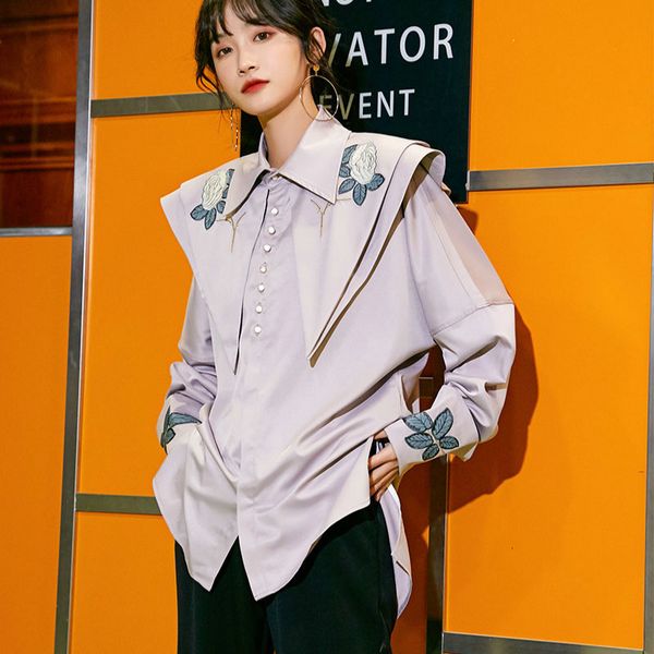loose long purple shirts women embroidery flower shirts lady plus size purple blouses female, White
loose long purple shirts women embroidery flower shirts lady plus size purple blouses female, White