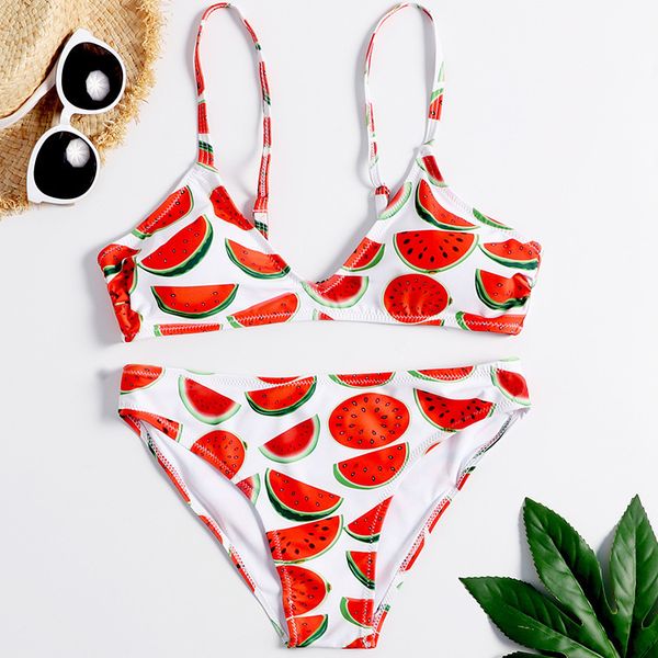 2020 women's swimwear split watermelon print swimsuit bikini, White;black
2020 women's swimwear split watermelon print swimsuit bikini, White;black