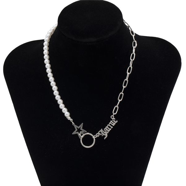 10pcs / lot способ смешивания pearl кулон ожерелье европейского hollow pentagram письмо цепь женщина круг сплав ожерелье оптовая продажа юве, Silver
10pcs / lot способ смешивания pearl кулон ожерелье европейского hollow pentagram письмо цепь женщина круг сплав ожерелье оптовая продажа юве, Silver