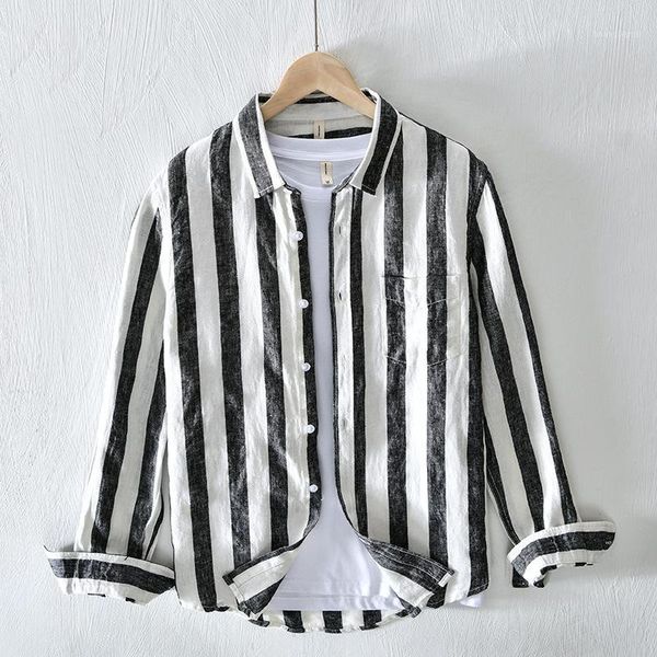 striped new 2020 casual linen long sleeve men shirts slim fit and loose cool comfortable hawaiian shirt male shirts1, White;black 
striped new 2020 casual linen long sleeve men shirts slim fit and loose cool comfortable hawaiian shirt male shirts1, White;black