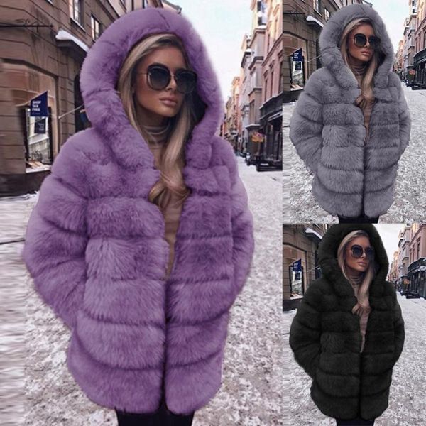 2020 winter women coat casual loose solid hoodied long warm faux fur coat vintage plus size thick faux fur jackets outerwear1, Black
2020 winter women coat casual loose solid hoodied long warm faux fur coat vintage plus size thick faux fur jackets outerwear1, Black