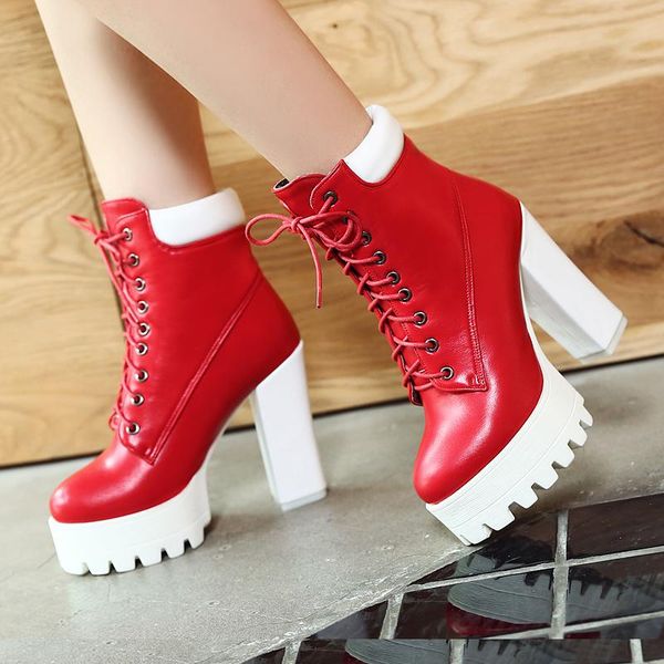 boots aiweiyi punk bottes femmes platform shoes high heels women ankle winter lace up motorcycle, Black
boots aiweiyi punk bottes femmes platform shoes high heels women ankle winter lace up motorcycle, Black