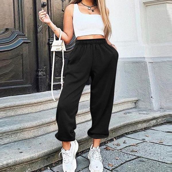 women ankle-length trousers casual pants sweatpants loose elastic waist pants solid sweatpants baggy high waist 20201, Black;white
women ankle-length trousers casual pants sweatpants loose elastic waist pants solid sweatpants baggy high waist 20201, Black;white