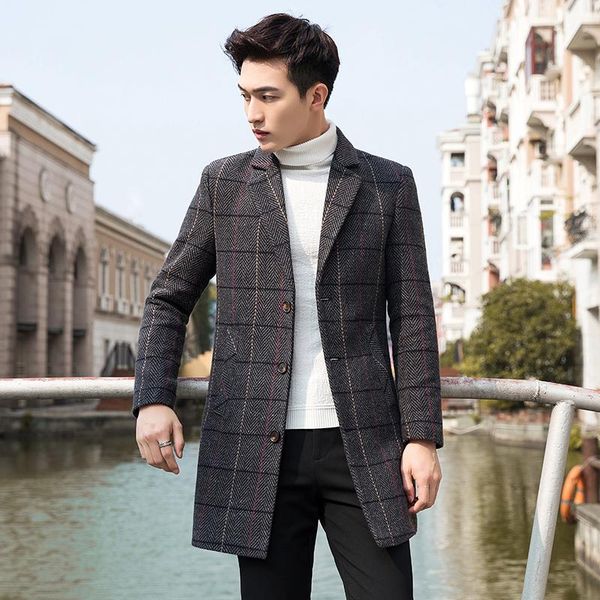 men's wool & blends woolen coat striped winter water ripple trenchcoat fleece jacket men slim fit mid-length trench streetwear, Black
men's wool & blends woolen coat striped winter water ripple trenchcoat fleece jacket men slim fit mid-length trench streetwear, Black