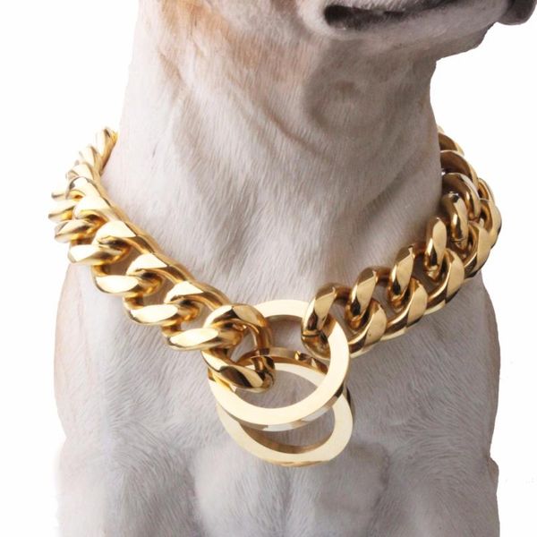 2020 new gold tone 17mm wide stainless steel pet dog chain training iron curb cuban link chain dog collar 12-32, Silver
2020 new gold tone 17mm wide stainless steel pet dog chain training iron curb cuban link chain dog collar 12-32, Silver