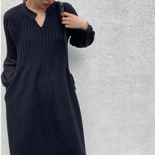 casual dresses retro french girl chic elegant knitting v-neck long sleeve basic a-line dress 2021 spring 3 color1, Black;gray
casual dresses retro french girl chic elegant knitting v-neck long sleeve basic a-line dress 2021 spring 3 color1, Black;gray