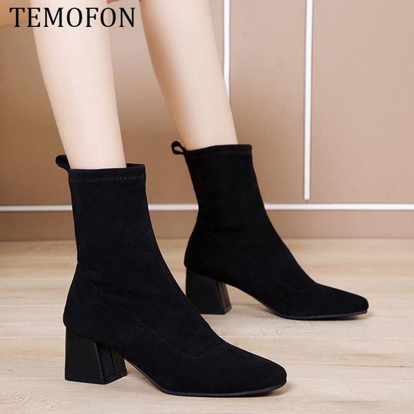 boots women ankle leather waterproof thick high heels booties pointed toe autumn winter shoes hvt422, Black
boots women ankle leather waterproof thick high heels booties pointed toe autumn winter shoes hvt422, Black