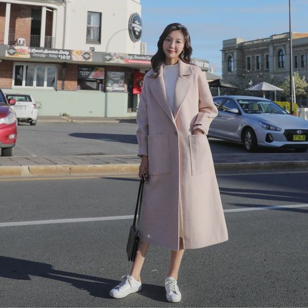 2021 autumn winter female mid-long new korean temperament women's popular outerwear woolen coat n1n, Black
2021 autumn winter female mid-long new korean temperament women's popular outerwear woolen coat n1n, Black