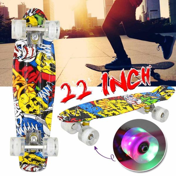 22" retro mini skate fish long board skateboard penny style graphic cruiser flashing wheel kids beginner skateboard
22" retro mini skate fish long board skateboard penny style graphic cruiser flashing wheel kids beginner skateboard