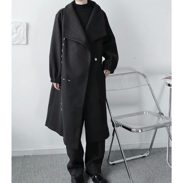 мужские сыпучие casual шерстяной длинное пальто trenchcoat осень зима верхняя одежда мужской япония корея streetwear куртка шинель ветровка, Black
мужские сыпучие casual шерстяной длинное пальто trenchcoat осень зима верхняя одежда мужской япония корея streetwear куртка шинель ветровка, Black