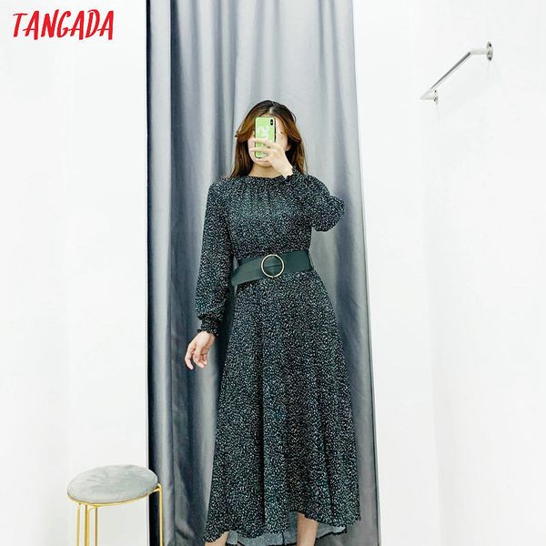 tangada fashion women green dots print dress with belt stand collar long sleeve ladies loose midi dress vestidos lj201203, White;black
tangada fashion women green dots print dress with belt stand collar long sleeve ladies loose midi dress vestidos lj201203, White;black