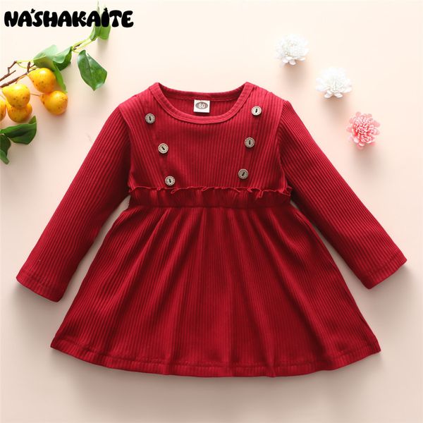 nashakaite toddler girl dress long sleeve button ruffle dress for baby autumn pure color simple fashion little girl clothes 1023, Red;yellow
nashakaite toddler girl dress long sleeve button ruffle dress for baby autumn pure color simple fashion little girl clothes 1023, Red;yellow