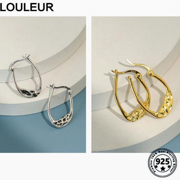 hoop & huggie louleur retro 925 sterling silver earrings gold uneven surface earring jewelry for women student romantic, Golden;silver
hoop & huggie louleur retro 925 sterling silver earrings gold uneven surface earring jewelry for women student romantic, Golden;silver