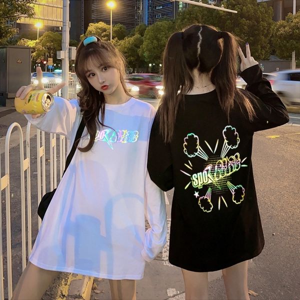 ulupy 2020 new fashion spring luminous long and coat t-shirt autumn women's korean loose sleeve versatile student reflective t-shirt, White
ulupy 2020 new fashion spring luminous long and coat t-shirt autumn women's korean loose sleeve versatile student reflective t-shirt, White