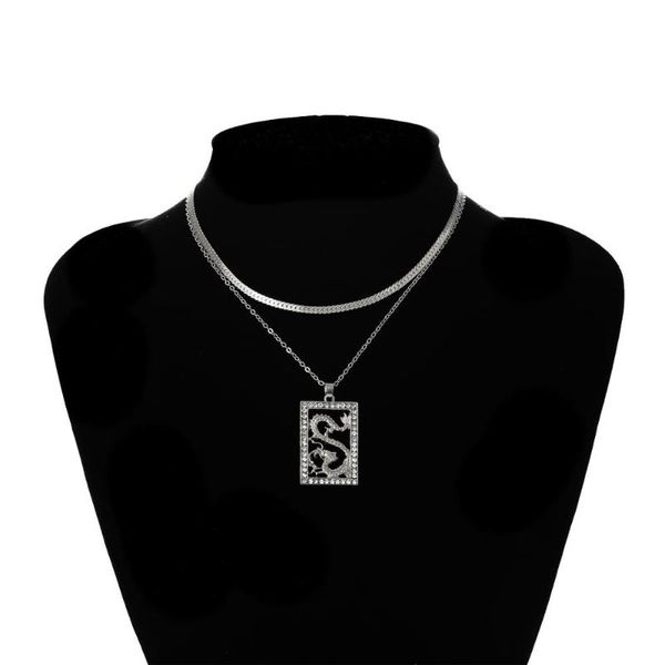 2020 punk chains necklace set layered cuban link chain crystal dragon pendant choker necklace for women kpop fashion jewelry, Silver
2020 punk chains necklace set layered cuban link chain crystal dragon pendant choker necklace for women kpop fashion jewelry, Silver