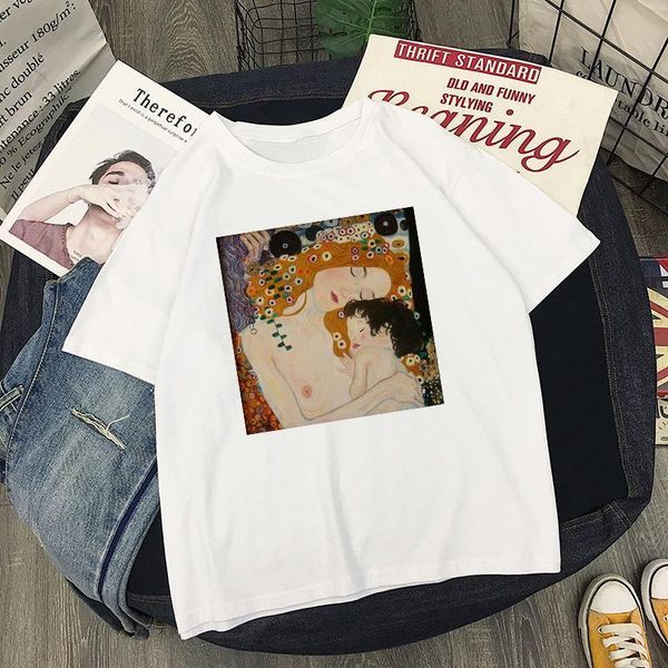 gustav klimt oil painting aesthetics art retro pattern sweet lady summer women mother baby print casual fun loose t-shirt, White
gustav klimt oil painting aesthetics art retro pattern sweet lady summer women mother baby print casual fun loose t-shirt, White