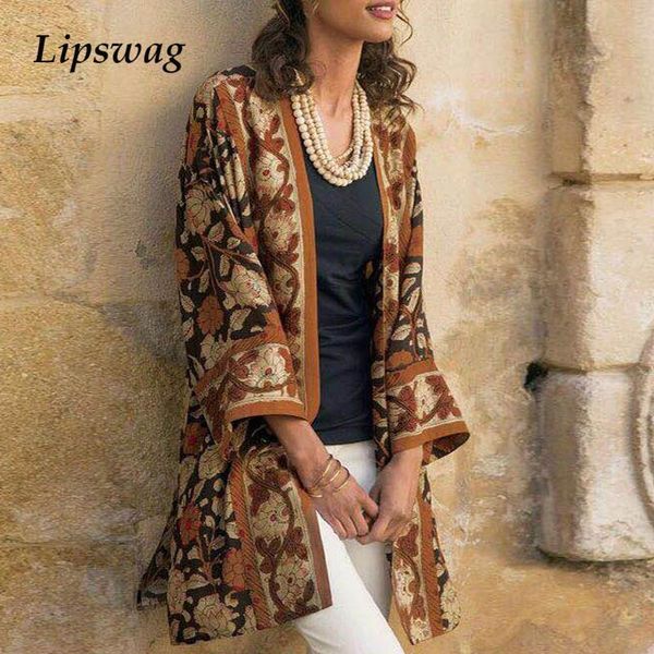 women's jackets elegant floral print women cardigan autumn casual loose long sleeve coats female fashion plus size jacket streetwear, Black;brown
women's jackets elegant floral print women cardigan autumn casual loose long sleeve coats female fashion plus size jacket streetwear, Black;brown