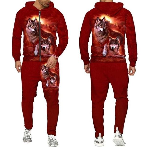 zipper hoodie tracksuit men women 3d print wolf loose couples hoodies +pants casual hip hop streetwear sweatshirts suits 211220, Gray
zipper hoodie tracksuit men women 3d print wolf loose couples hoodies +pants casual hip hop streetwear sweatshirts suits 211220, Gray